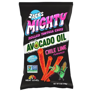 Zack's Mighty Rolled Chile Lime Flavored Tortilla Chips
