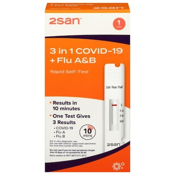 2San 3 in 1 Covid-19 + Flu A&B Rapid Self-Test