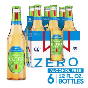 Michelob Ultra Zero Lime Lager Alcohol-Free Brew Beer, 6 Pack, 12 fl oz Bottles