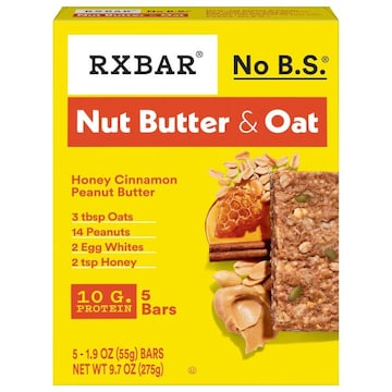 Rxbar Nut Butter & Oat Honey Cinnamon Peanut Butter Bars