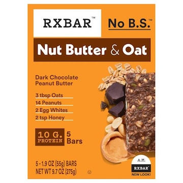 Rxbar Dark Chocolate Peanut Butter Nut Butter & Oat Protein Bars