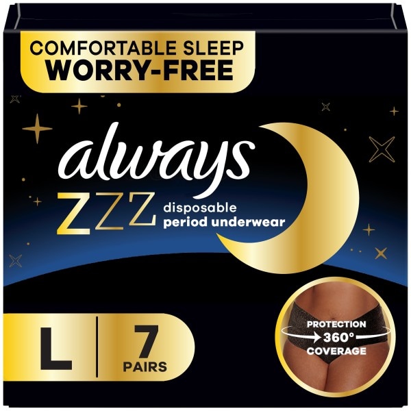 Always ZZZ Always ZZZ Overnight Disposable Period Underwear Size L