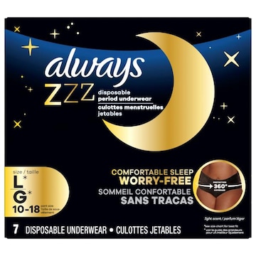 Always Zzz Light Scent Size L (10-18) Disposable Period Underwear