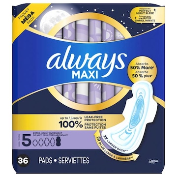 Always Maxi Extra Heavy Overnight Size 5 Pads Mega Pack