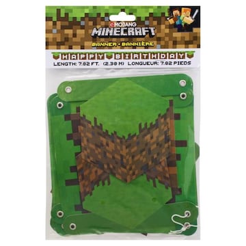 Unique 7.82 Feet Minecraft Happy Birthday Banner