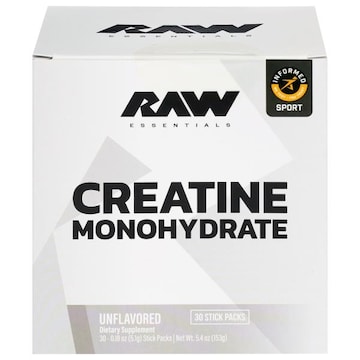 Raw Essentials Stick Packs Unflavored Creatine Monohydrate