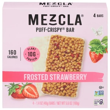 Mezcla Frosted Strawberry Puff-Crispy Bar
