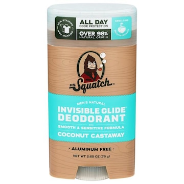 Dr. Squatch Men's Natural Invisible Glide Coconut Castaway Deodorant
