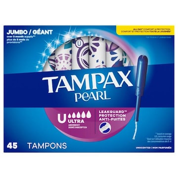 Tampax Pearl Ultra Absorbency Unscented Jumbo Tampons