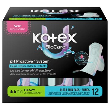 U by Kotex BioCare Ultra Thin Heavy Pads + Wings