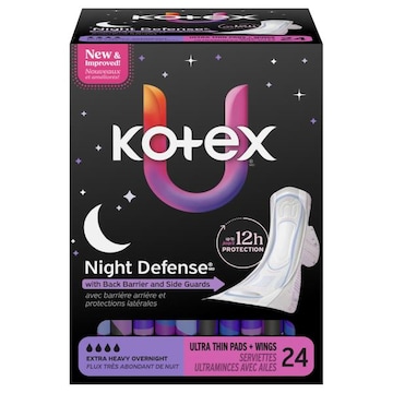 U by Kotex Night Defense Ultra Thin Extra Heavy Overnight Pads + Wings