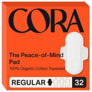 Cora Organic Ultra Thin Regular Period Pads (32 Count)