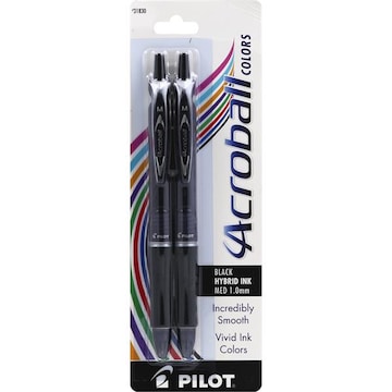 Pilot Acroball Colors Pens, Black Hybrid Ink, Med (1.0 mm)