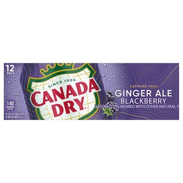 Canada Dry Ginger Ale, Caffeine Free, Blackberry, 12 Pack