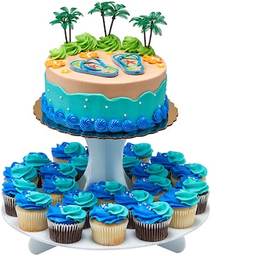 Summer Flip Flops Cake Cupcake Combo