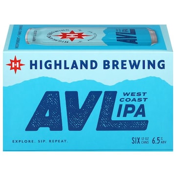 Highland Brewing Beer, West Coast, AVL, IPA