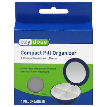 Ezy Dose 4 Compartments with Mirror Compact Pill Organizer