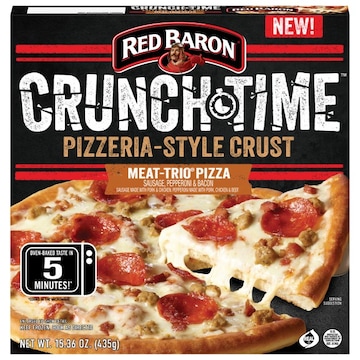 Red Baron Crunch Time Meat Trio Frozen Microwave Pizza