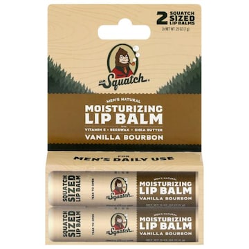 Dr. Squatch Men's Natural Vanilla Bourbon Squatch Sized Moisturizing Lip Balm