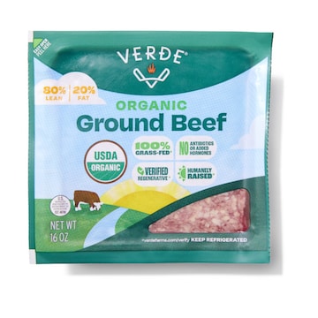 Verde Farms 80/20 Ground Beef USDA Organic, Grass Fed, USDA Inspected, not USDA Graded