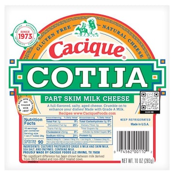 Cacique Cacique Cheese, Part Skim Milk, Cotija