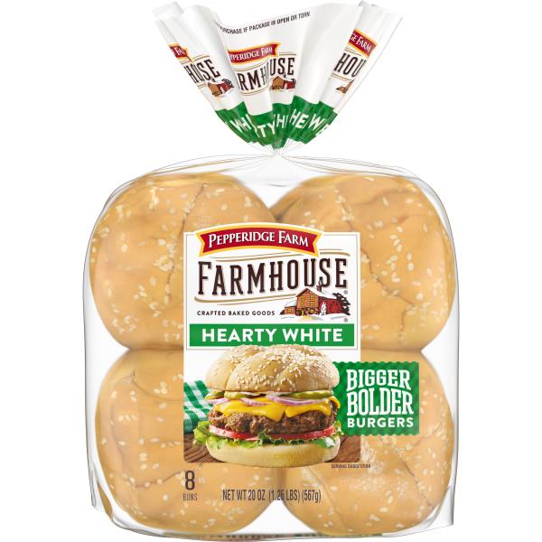 Pepperidge Farm Farmhouse Hearty White Hamburger Buns Publix Super