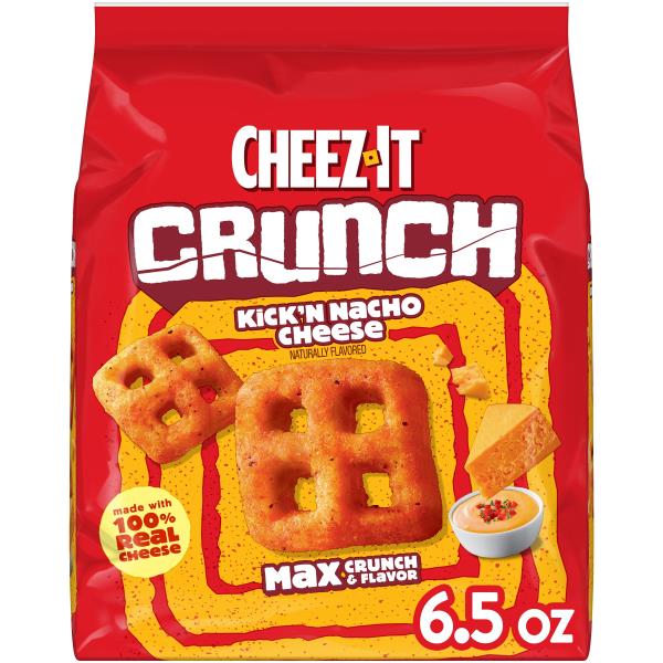 Cheez-It Crunch Cheesy Baked Snacks Kick'n Nacho Cheese, Lunch