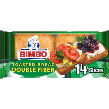 Bimbo Doble Fibra Double Fiber Toasted Bread, 14 count, 8.82 oz