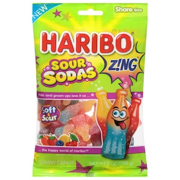 Haribo Sour Sodas Soft & Sour Gummi Candy Share Size