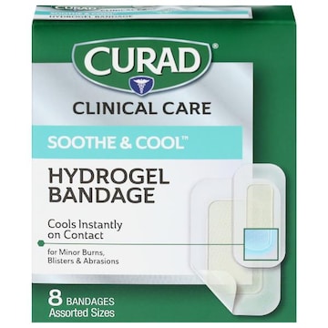 CURAD Soothe & Cool Hydrogel Clinical Care Assorted Sizes Bandage