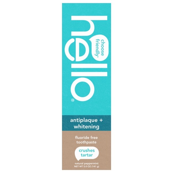 Hello Antiplaque + Whitening Fluoride Free Natural Peppermint
