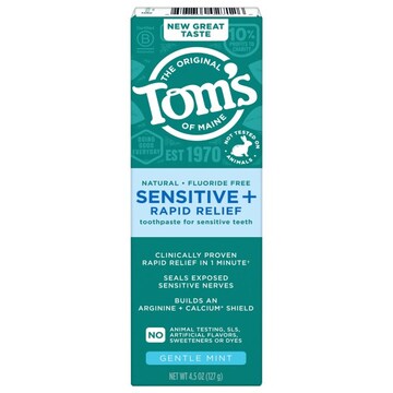Tom's Sensitive + Rapid Relief Gentle Mint Toothpaste for Sensitive Teeth