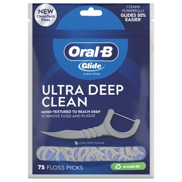 Oral-B Glide Ultra Deep Clean Cool Mint Flavor Floss Picks