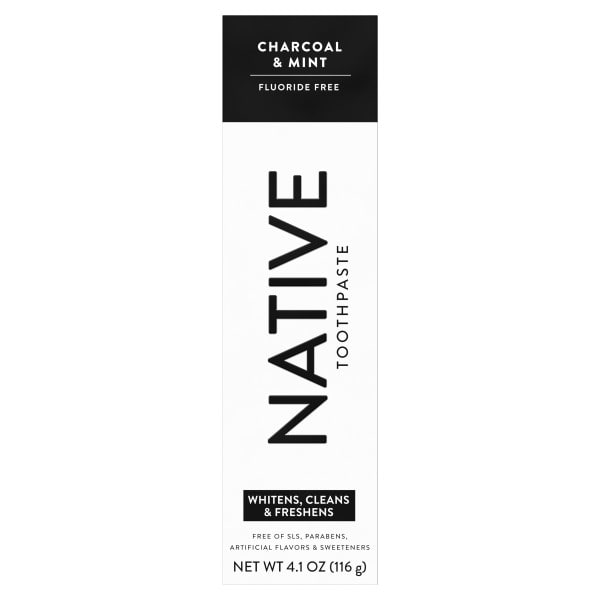 Native Native Toothpaste, Fluoride Free, Charcoal & Mint Flavor