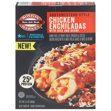 Boston Market Southwestern Style Chicken Enchiladas with Rice and Beans