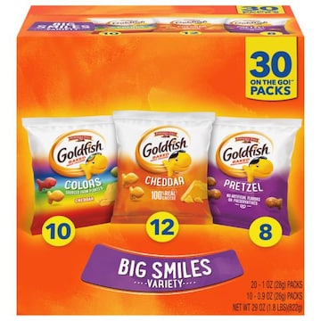 Goldfish® 30 On the Go! Packs Big Smiles Variety Baked Snack Crackers