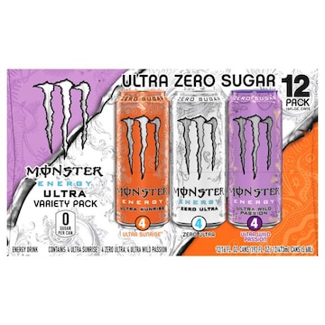 Monster Energy Zero Sugar Ultra Sunrise/Zero Ultra/Ultra Wild Passion Energy Drink Variety Pack