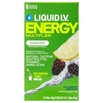 Liquid I.V. Energy Multiplier Sugar-Free Blackberry Lemonade Drink Mix