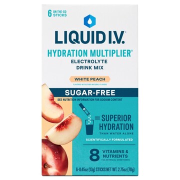 Liquid I.V. Hydration Multiplier Sugar-Free White Peach Electrolyte Drink Mix