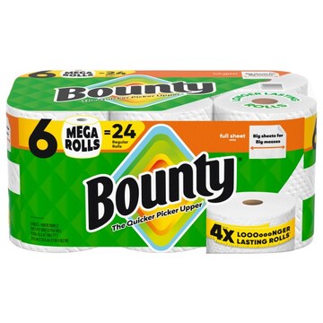 Bounty Full Sheet White 2-Ply Mega Rolls Paper Towels