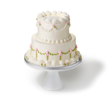Passion Pink & Olive Green Wedding Cake