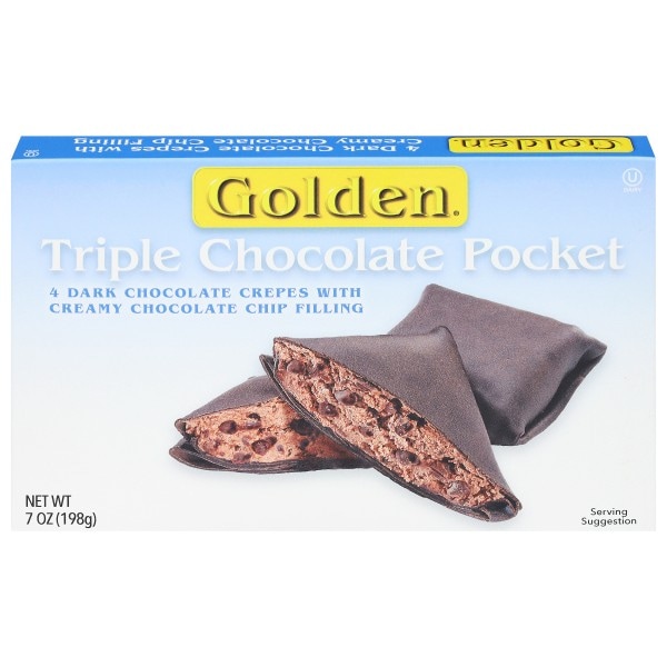 Golden Dark Chocolate Triple Chocolate Pocket Crepes with Creamy