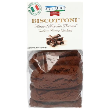 Asturi Biscottoni Natural Chocolate Flavored Italian Butter Cookies