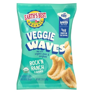 EARTH'S BEST Organic Veggie Waves Veggie Snack, Rock'N Ranch Flavored