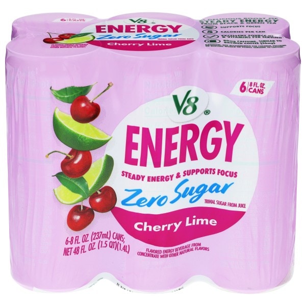 V8® Energy Zero Sugar Cherry Lime Energy Beverage | Publix Super