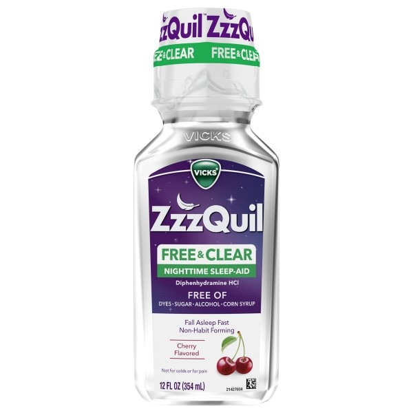 Vicks ZzzQuil Free & Clear Nighttime Cherry Flavored Sleep-Aid