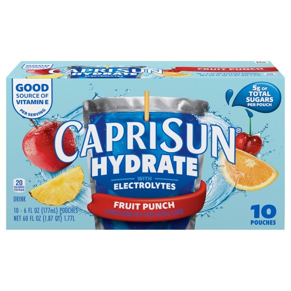 Capri Sun Hydrate Fruit Punch Flavored Drink with Electrolytes