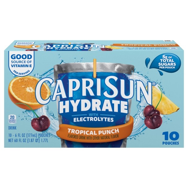 Capri Sun Hydrate Tropical Punch Flavored Drink with Electrolytes