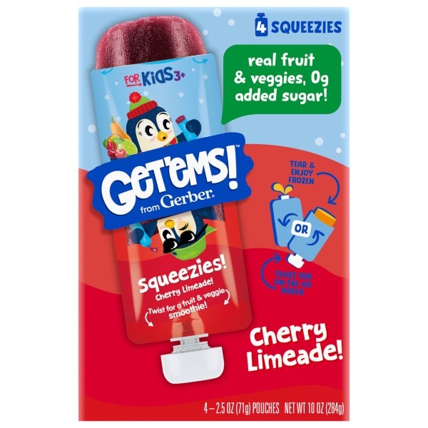 Gerber Get'ems! for Kids 3+ Cherry Limeade! Squeezies | Publix