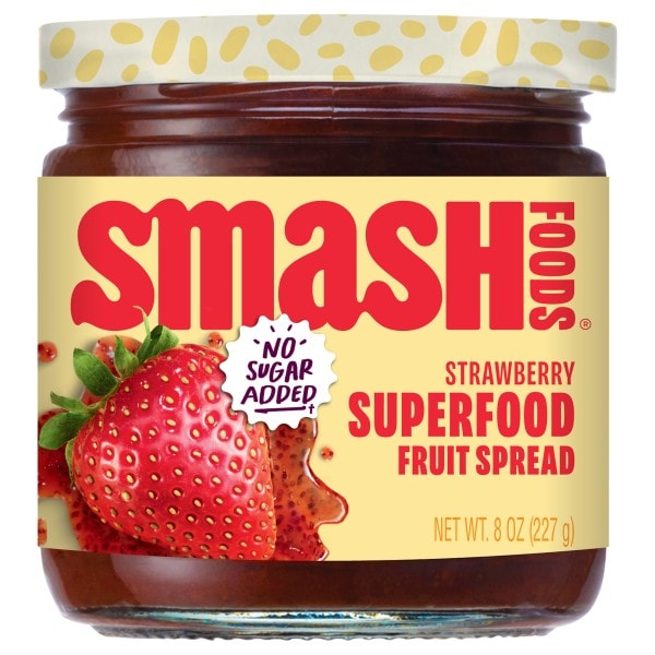 Smash Foods No Sugar Added Superfood Strawberry Fruit Spread